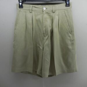 TOMMY BAHAMA Shorts Womens 8 Silk Canvas 7" Pleated High Waist Walking Beige